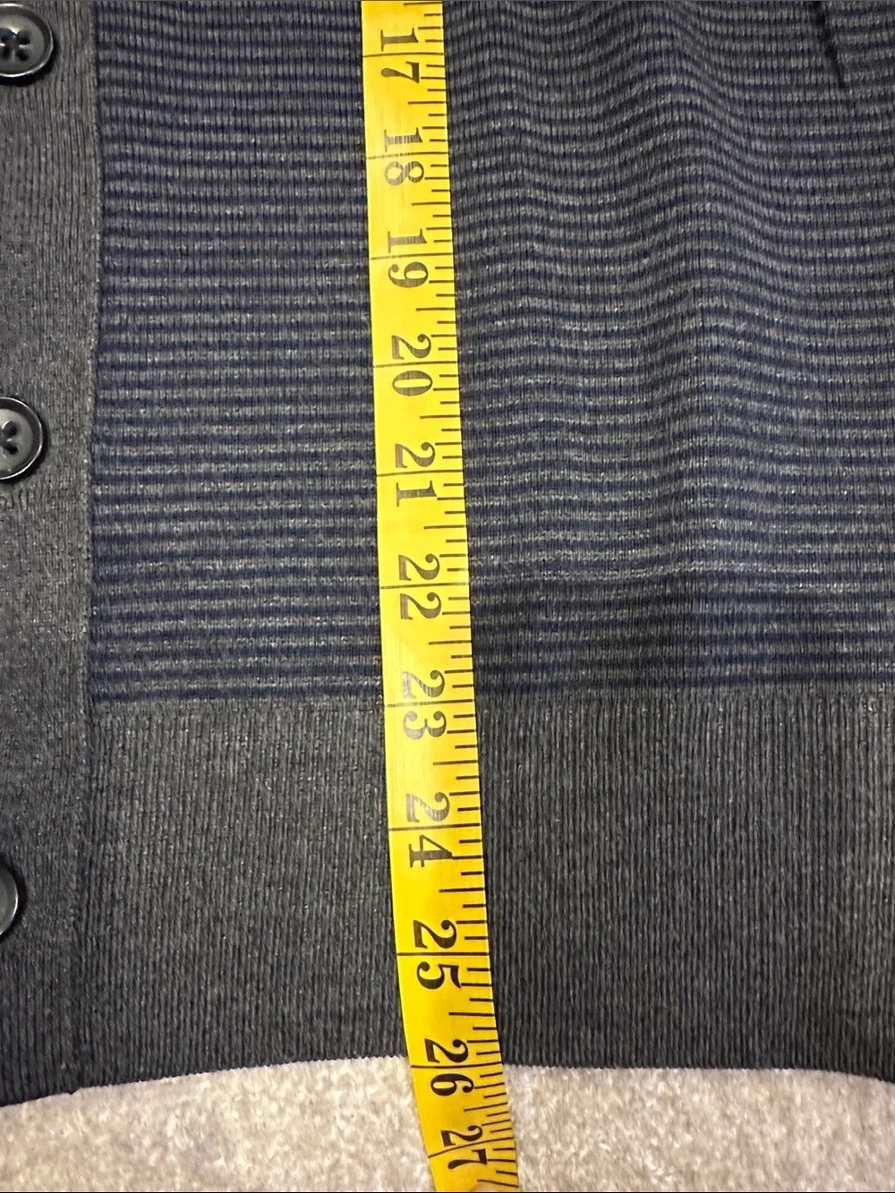 Banana Republic Men's Dark Gray Striped V-Neck Button Cardigan